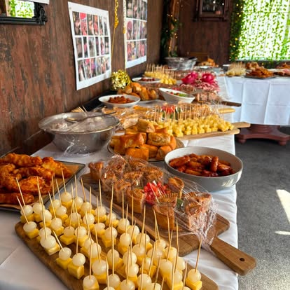 Food laid out at The Cross Keys